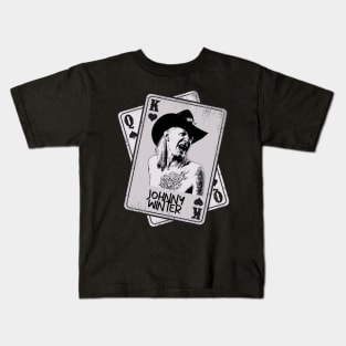 Retro Johnny Winter Card Style Kids T-Shirt